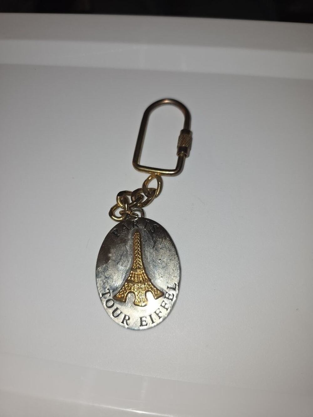 Vintage Paris Eiffel Tower Souvenir Keychain
